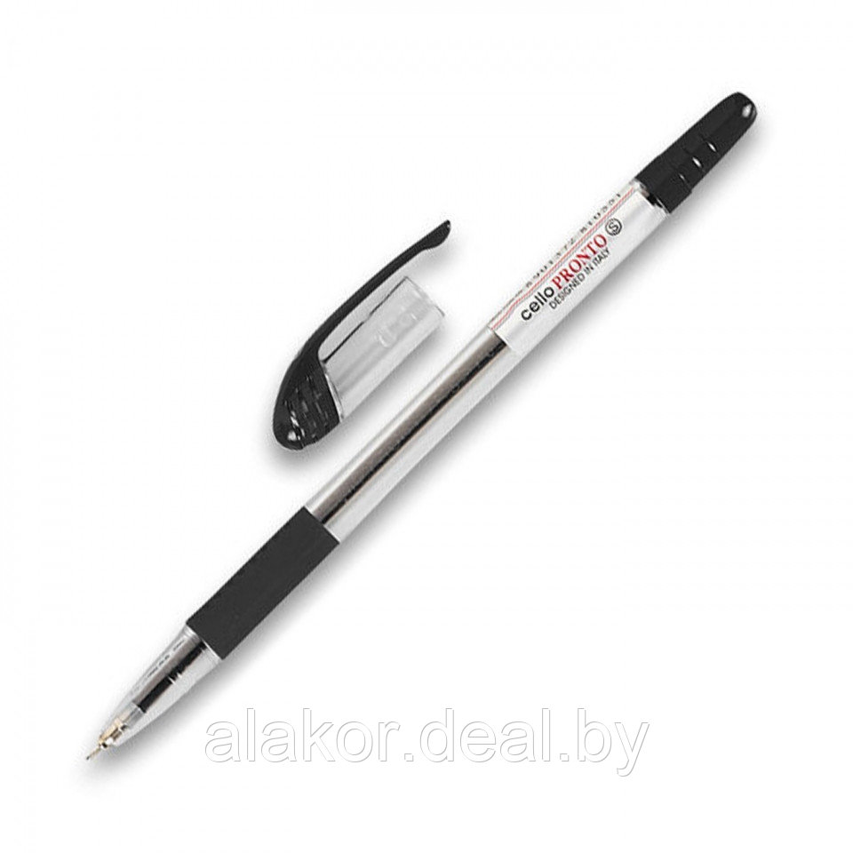 Ручка шариковая Cello Pronto, 0.5, корпус прозрачный, цвет черный - фото 1 - id-p218365014