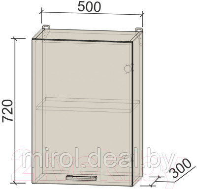 Шкаф навесной для кухни Интерлиния Компо ВШ50-720-1дв - фото 3 - id-p218367522