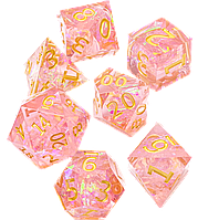 Набор высококачественных акриловых кубиков Stuff-pro (розовый с золотыми цифрами) (Арт. SPD-PG)