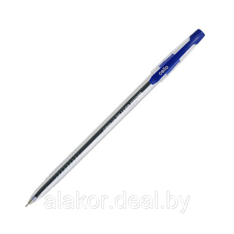 Ручка шариковая Cello Slimo 1мм., корпус желто-синий, цвет синий - фото 1 - id-p218372425