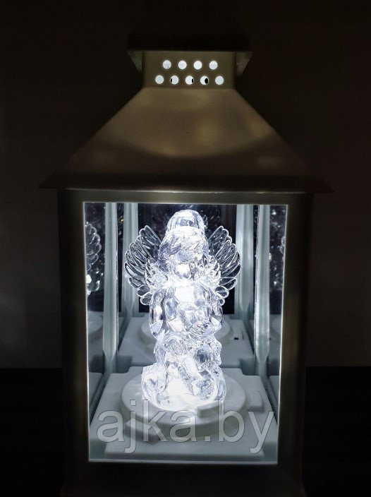 Фонарь светодиодный с ангелом 24 см, серый - фото 3 - id-p218376231