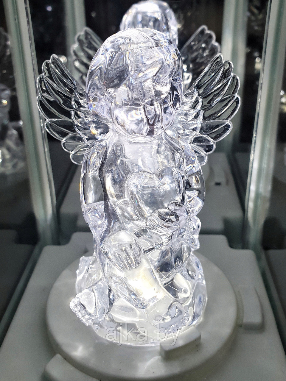 Фонарь светодиодный с ангелом 24 см, серый - фото 4 - id-p218376231