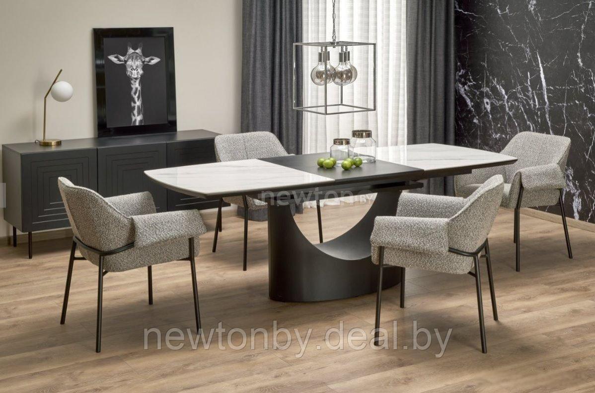 Кухонный стол Halmar Osman (белый мрамор/черный) - фото 1 - id-p218376816