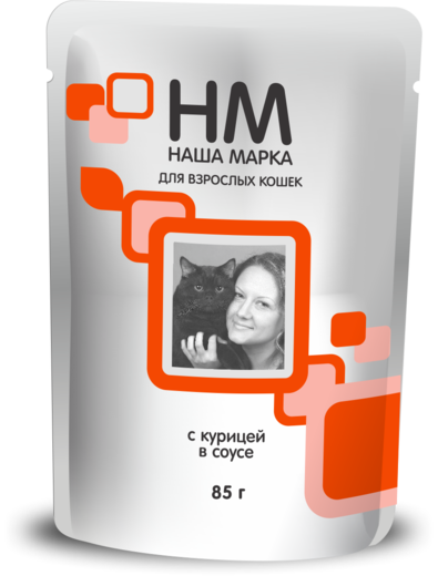 Наша Марка влажный корм для кошек с курицей в соусе, 85 г(Россия) - фото 1 - id-p218377328