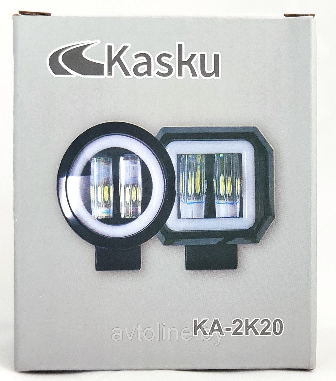 Фара светодиодная круглая линзовая 2 светодиода 9-32В KASKU KA-2K20 - фото 4 - id-p184435595