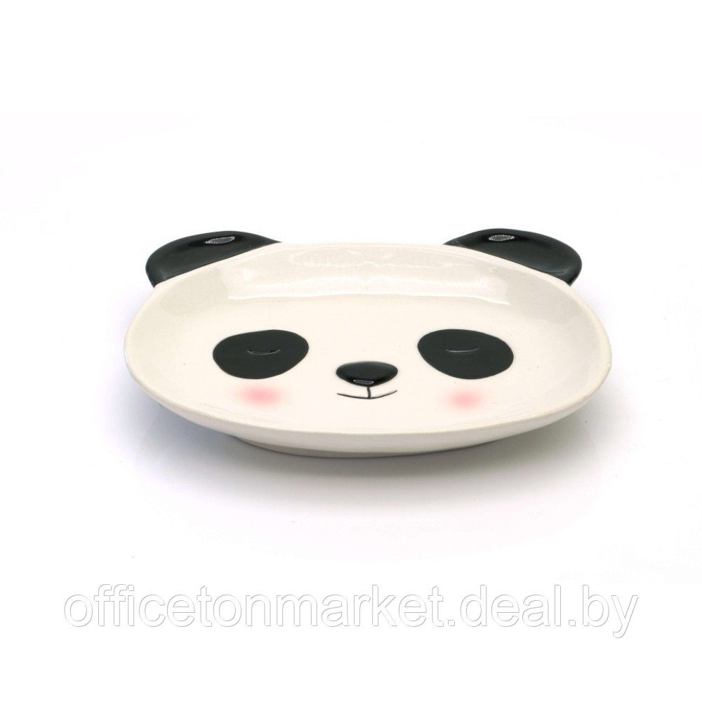 Тарелка керамическая "Panda plate", 16 см, белый, черный - фото 1 - id-p218373426