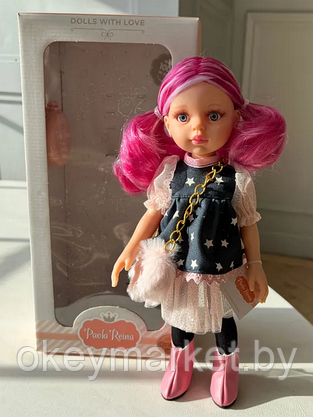 Кукла Paola Reina Росела в платье со звездами и с пушистой сумочкой 04529, 32 см, фото 2