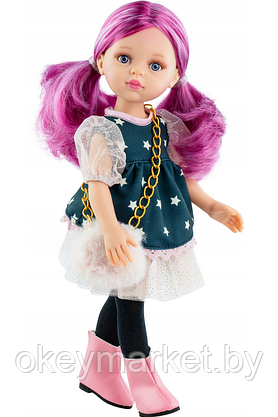 Кукла Paola Reina Росела в платье со звездами и с пушистой сумочкой 04529, 32 см, фото 2