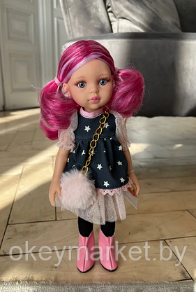 Кукла Paola Reina Росела в платье со звездами и с пушистой сумочкой 04529, 32 см, фото 3