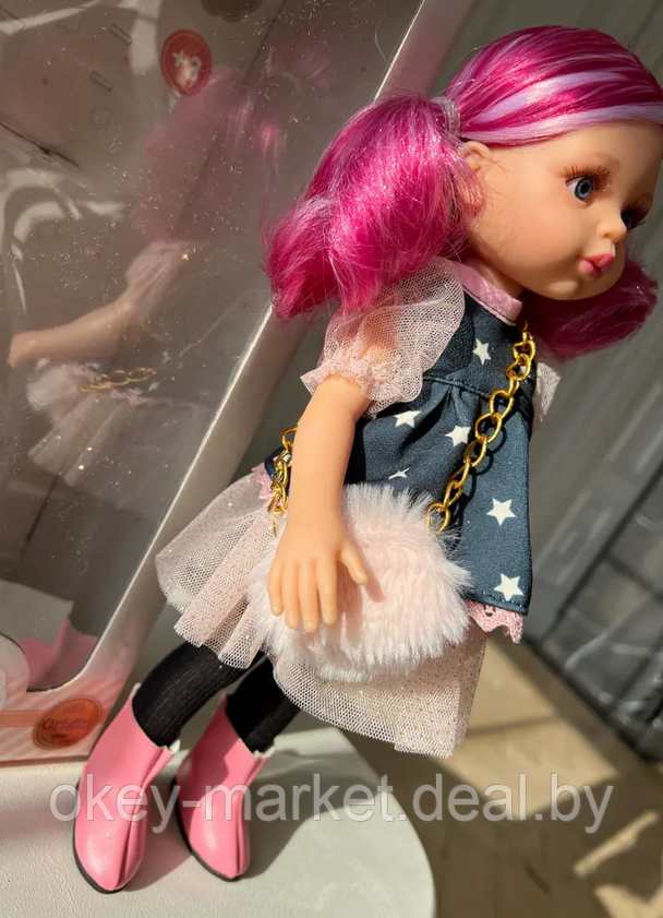Кукла Paola Reina Росела в платье со звездами и с пушистой сумочкой 04529, 32 см - фото 10 - id-p218377539