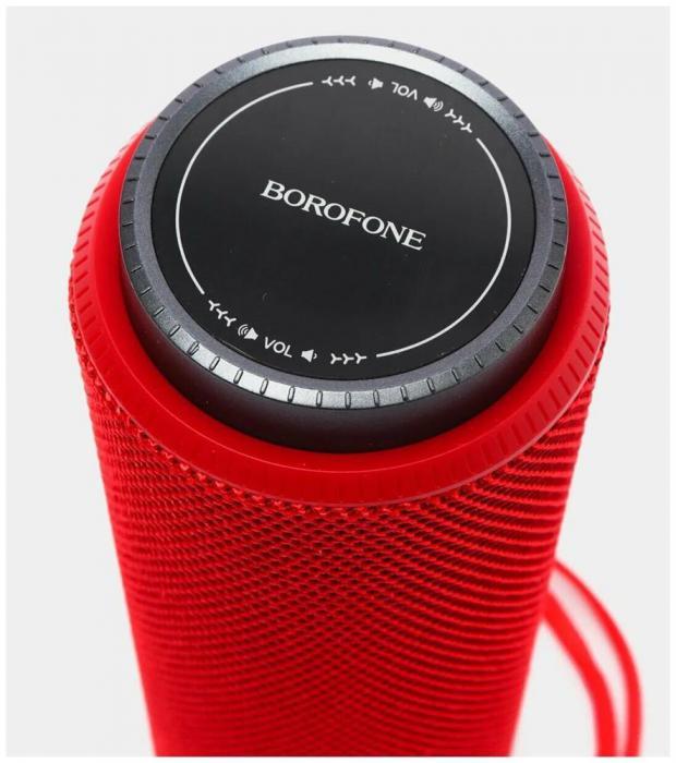 Портативная беспроводная колонка bluetooth с FM радио USB флешкой и Aux BOROFONE BR22 sport BT красный - фото 8 - id-p218378414