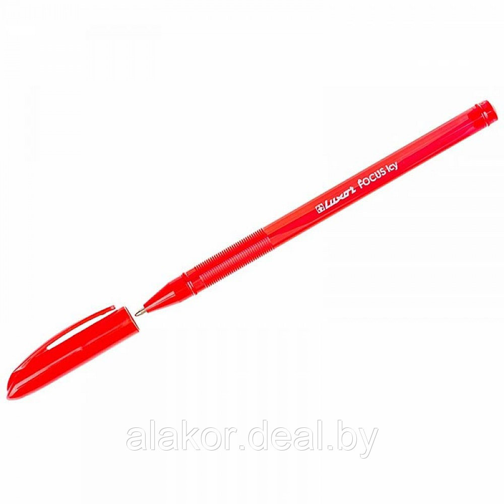 Ручка шариковая Luxor "Focus Icy", линия 0,5мм, красная, корпус красный - фото 1 - id-p218405814
