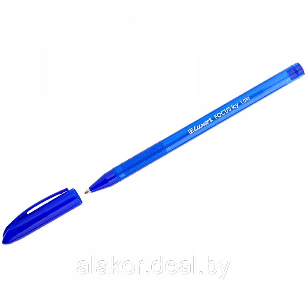 Ручка шариковая Luxor "Focus Icy", линия 0,8мм, синяя, корпус синий - фото 1 - id-p218405898