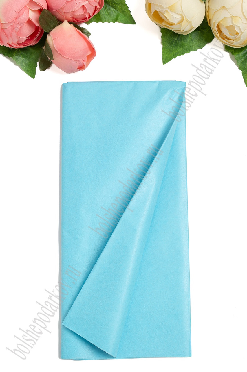 Бумага тишью 50*66 см (10 листов), голубой №2970 - фото 1 - id-p218405934