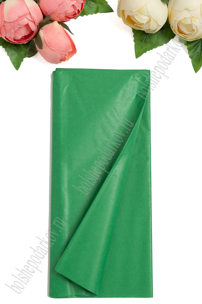 Бумага тишью 50*66 см (10 листов), зеленый №355 - фото 1 - id-p218405937