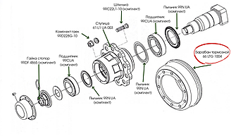 Барабан тормозной 66 LTG 1004 для ПСКТ-15 "Хозяин"