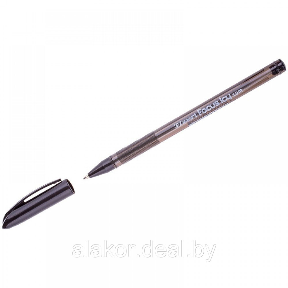 Ручка шариковая Luxor "Focus Icy", линия 0,8мм, чёрная, корпус прозрачный - фото 1 - id-p218407095