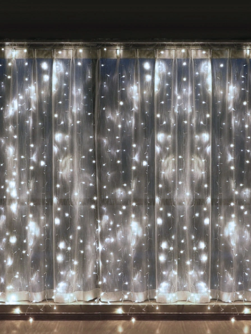 Светодиодная новогодняя шторка-гирлянда 2*2 м белые огоньки - фото 2 - id-p218413972