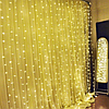 Светодиодная гирлянда-штора 2*2 м желтая новогодние огоньки, фото 2