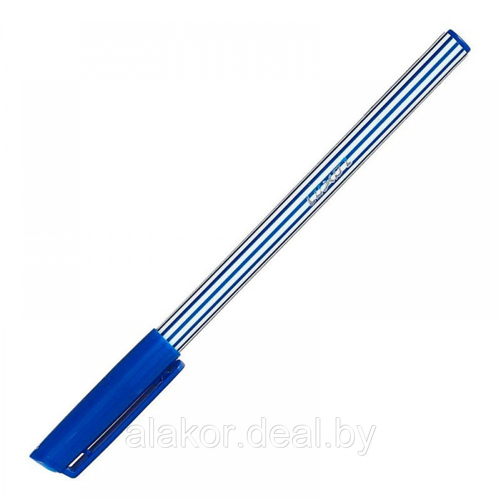 Ручка шариковая Luxor "Stripes", линия 0,8мм, синяя, корпус цветной - фото 1 - id-p218414401