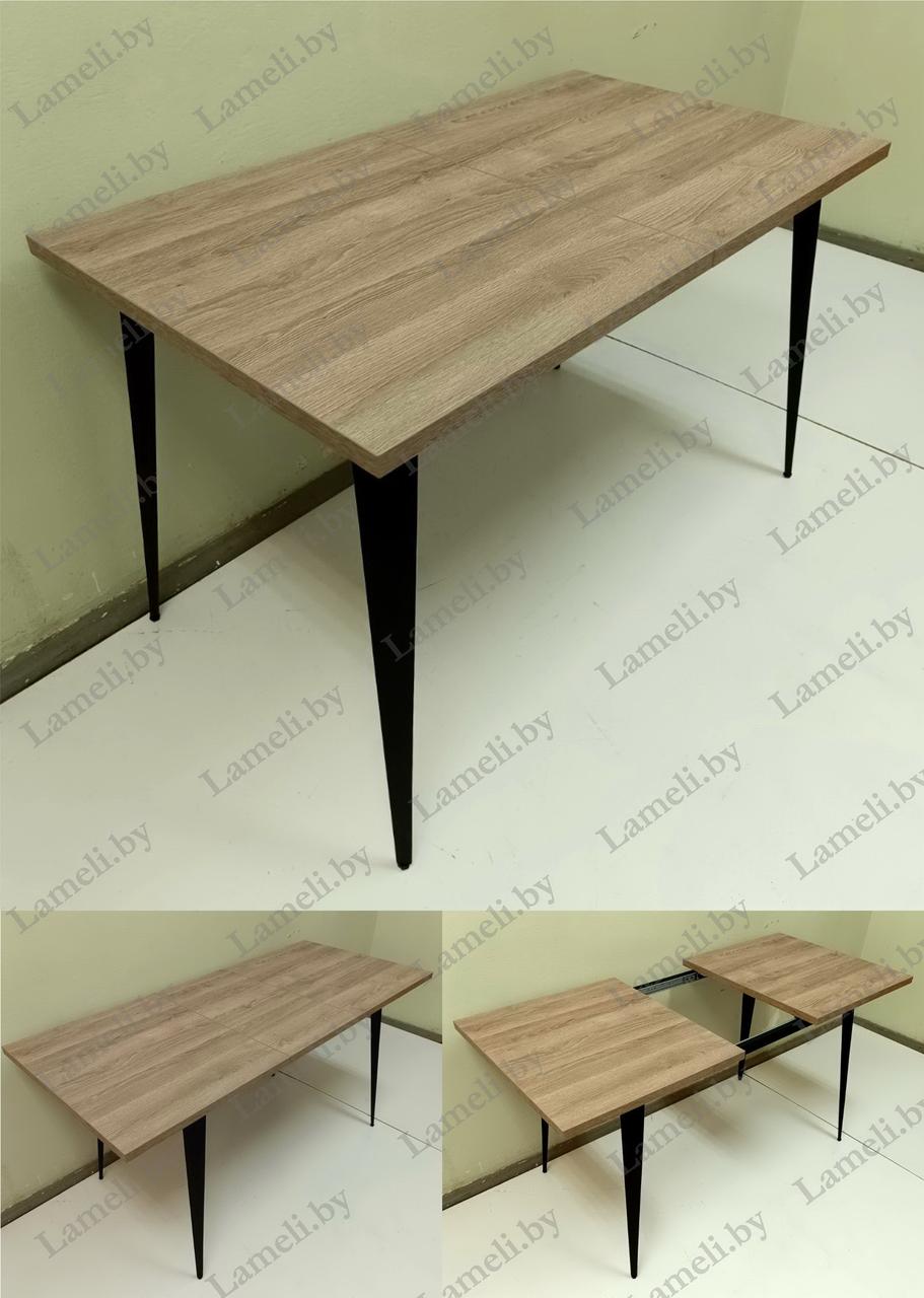 Раздвижной стол из постформинга, ЛДСП или массива дуба на металлокаркасе серии "К-3" с выбором цвета и размера - фото 1 - id-p218414708