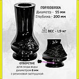 Ваза из полимергранита ритуальная на кладбище №4м черная 22см+клей. См. описание ниже!!!, фото 2