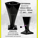 Ваза из полимергранита ритуальная на кладбище №23 черная 34см+клей. См. описание ниже!!!, фото 2