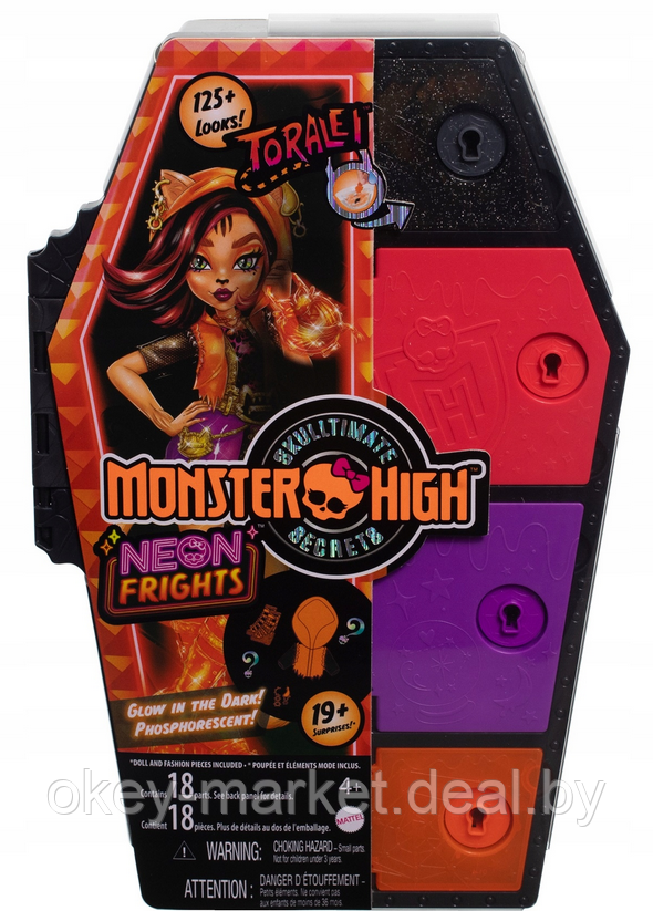 Кукла Mattel Monster High Торалей Страйп Neon Frights HNF80 - фото 4 - id-p218424045