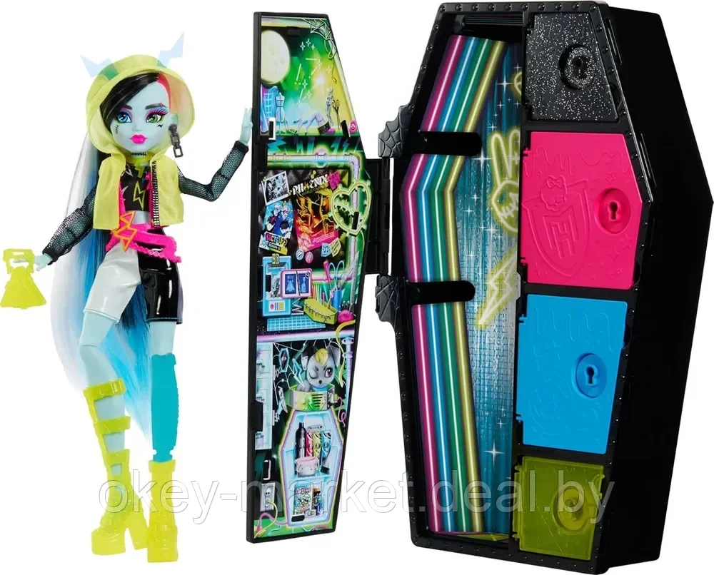 Кукла Mattel Monster High Фрэнки Штайн Neon Frights HNF79 - фото 2 - id-p218424205