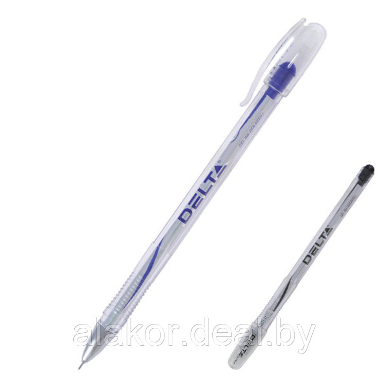 Ручки гелевые Axent Delta DG2020, цвет синий, корпус-ассорти, 0.5мм