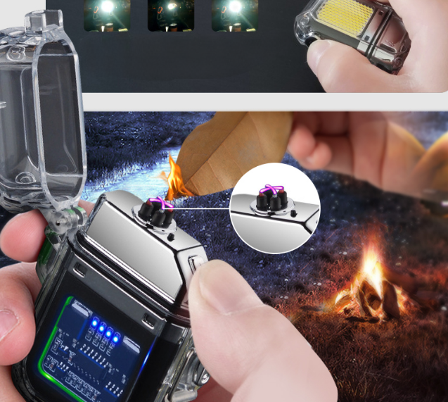Электронная водонепроницаемая пьезо зажигалка - фонарик с USB зарядкой LIGHTER - фото 2 - id-p209901083