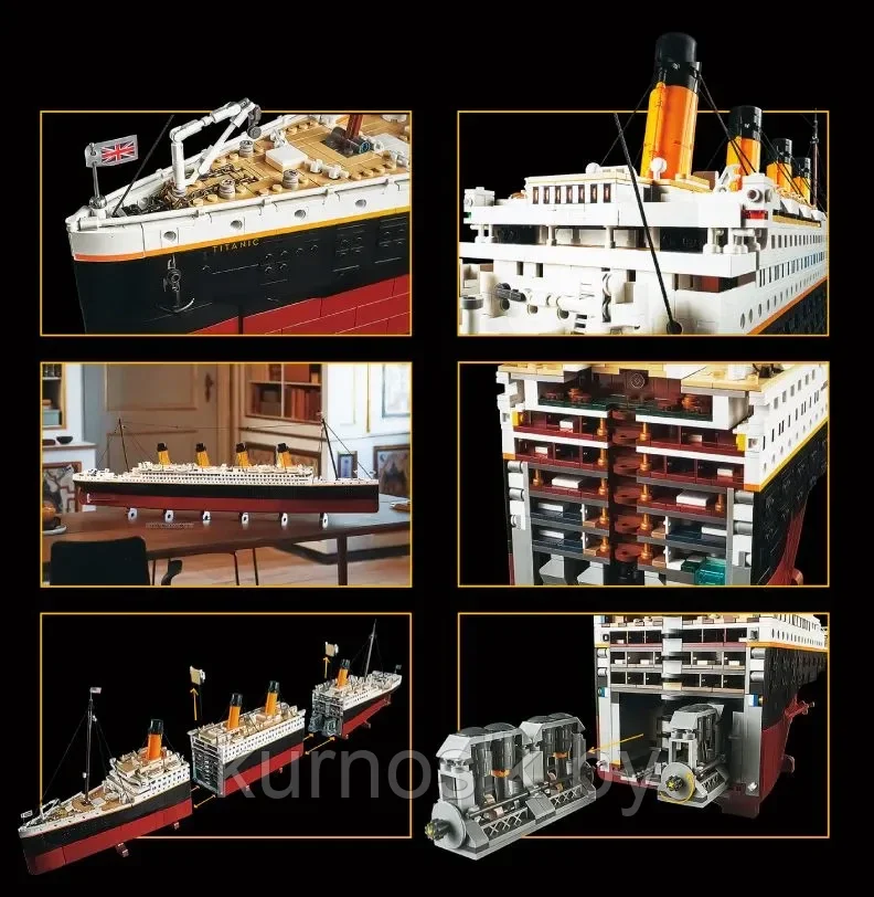 Конструктор 77000 Lion King Корабль Титаник, 9090 деталей - фото 4 - id-p218430421