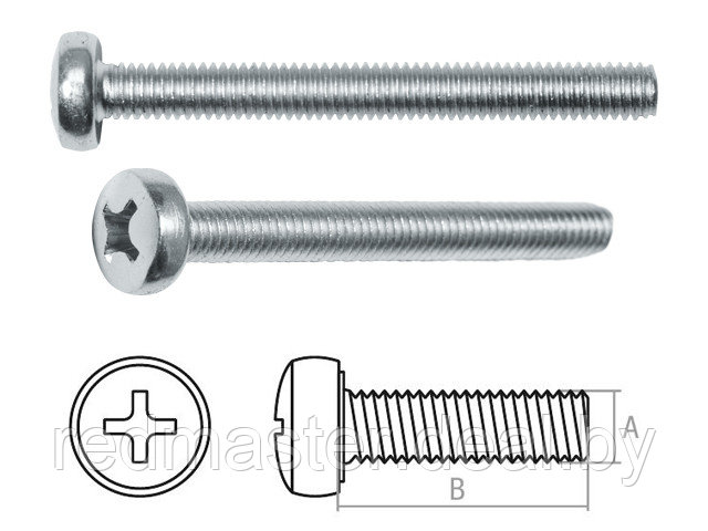 Винт М8х40 mm полусферическая головка, цинк, класс прочности 5.8, DIN 7985 (150 шт) STARFIX SMC3-56202-150