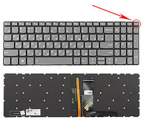 Клавиатура для ноутбука серий Lenovo IdeaPad 520-15, 720-15 серая, серые кнопки, белая подсветка