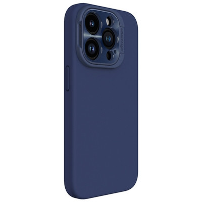 Силиконовая накладка с пластиной Magsafe и защитой камеры Nillkin LensWing Magnetic Silicone Case Синяя для - фото 3 - id-p218431129
