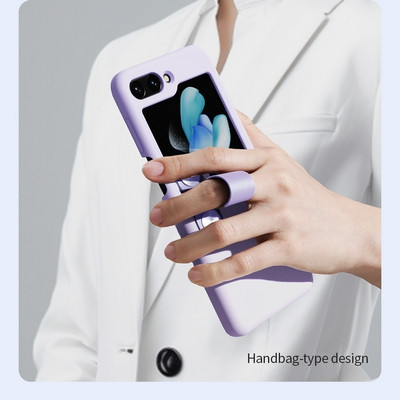 Силиконовая накладка Nillkin Flex Flip Silicone Case Лавандовая для Samsung Galaxy Z Flip 5 - фото 6 - id-p218431132