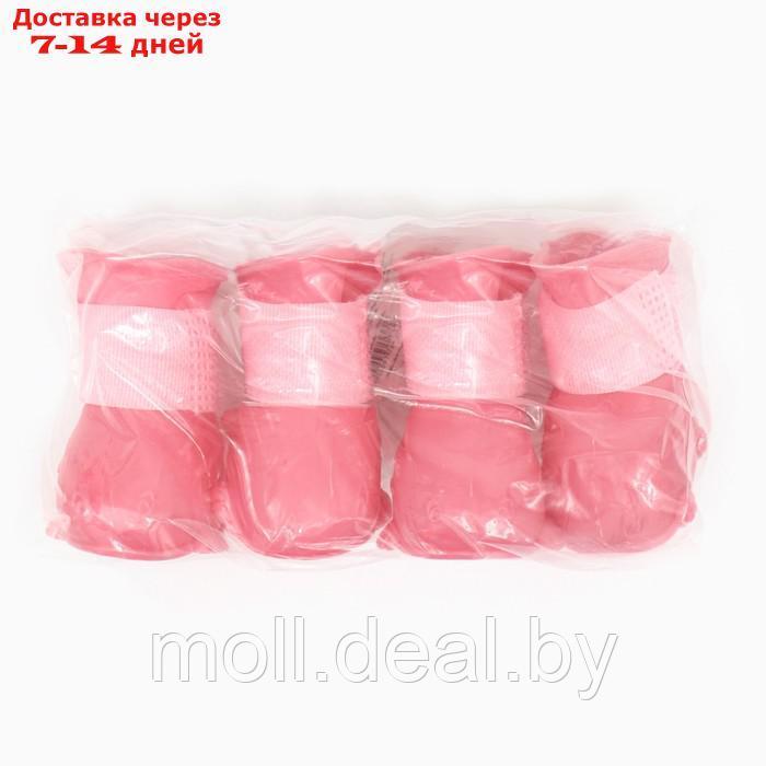 Ботинки для собак, резиновые, набор 4 шт, размер S , розовые - фото 6 - id-p218392910