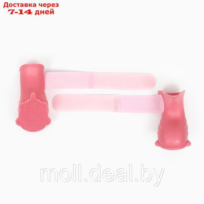 Ботинки для собак, резиновые, набор 4 шт, размер M , розовые - фото 4 - id-p218392915
