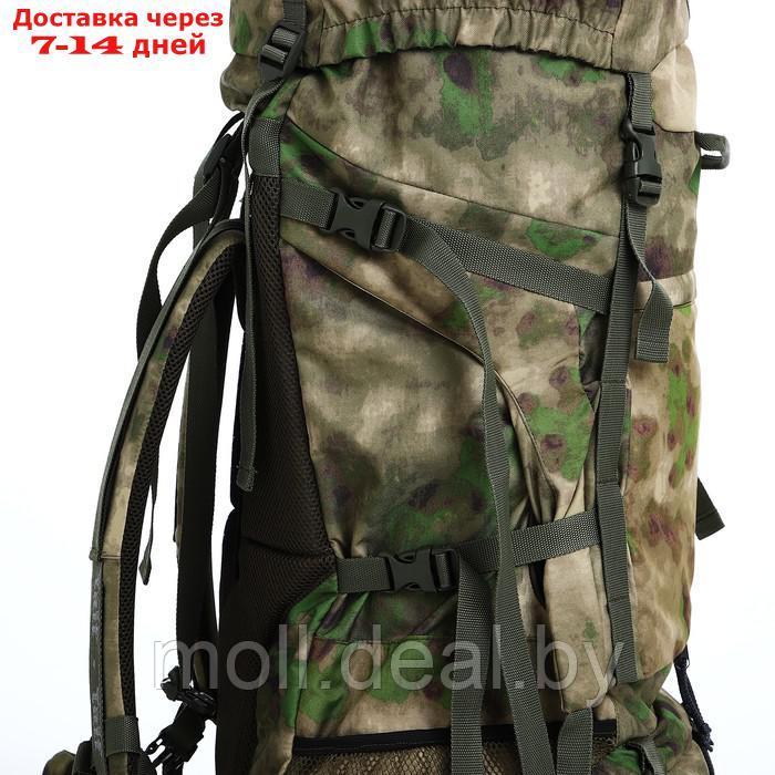 Рюкзак тур Тигрис 5, 100 л, отдел на шнурке, 2 нар кармана, цвет мох зелёный - фото 6 - id-p218393964
