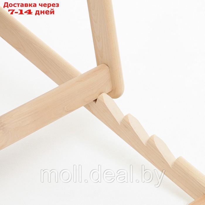 Кресло-шезлонг складной деревянный/тканевый 133х63 см - фото 5 - id-p218394043