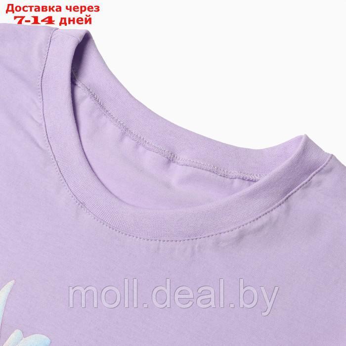 Комплект женский домашний (футболка,шорты), цвет сиреневый/дракон, размер 46 - фото 2 - id-p218395114