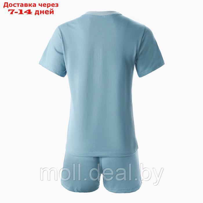 Комплект женский домашний (футболка,шорты), цвет голубой, размер 46 - фото 6 - id-p218395116