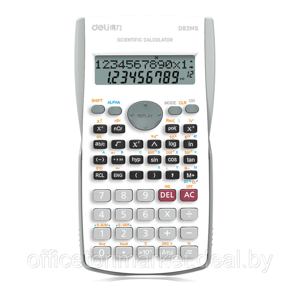 Калькулятор научный Deli Core "D82MS", 12-разрядный, белый