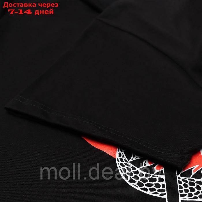 Комплект женский домашний (футболка,шорты), цвет чёрный/дракон, размер 48 - фото 3 - id-p218395125