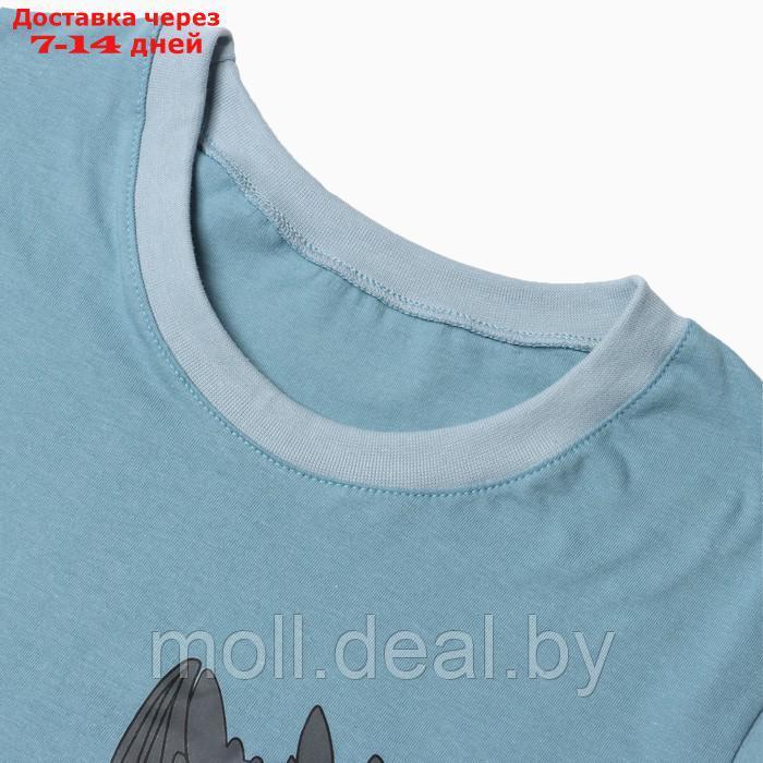 Комплект женский домашний (футболка,шорты), цвет голубой, размер 48 - фото 2 - id-p218395128