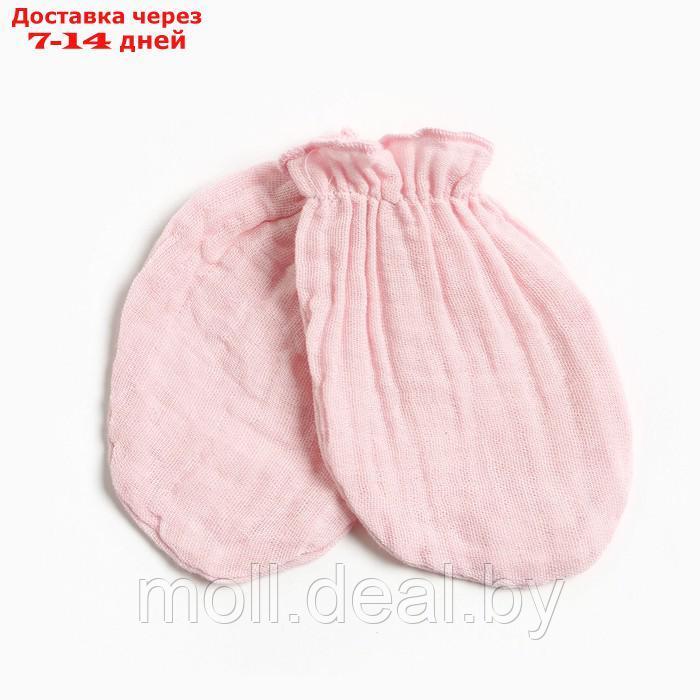 Комплект для новорождённых (распашенка, ползунки, рукавички), цвет розовый, рост 62 см - фото 3 - id-p218392045
