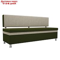 Кухонный прямой диван "Стайл", микровельвет, цвет зелёный / бежевый