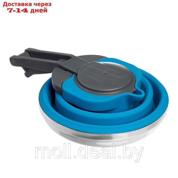 Складной силиконовый чайник, 1.5 л, голубой - фото 3 - id-p218395249