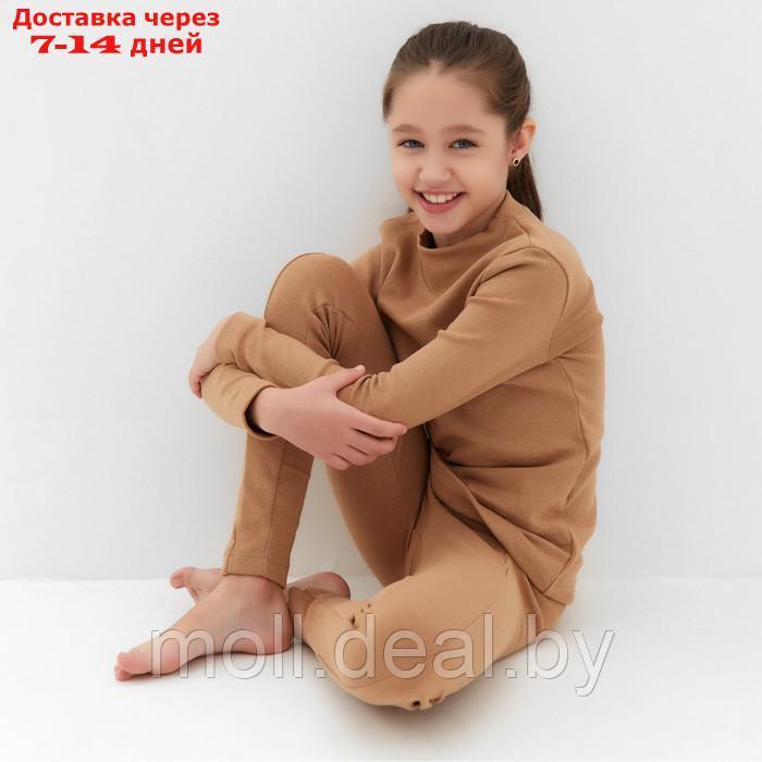 Термобелье для девочки (лонгслив, легинсы) цвет бежевый, рост 128 - фото 6 - id-p218392240