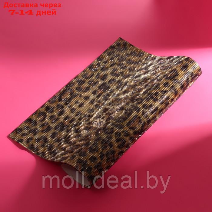 Стразы самоклеящиеся на листе, d = 2 мм, 40 × 24 см, леопардовая расцветка - фото 2 - id-p218394290